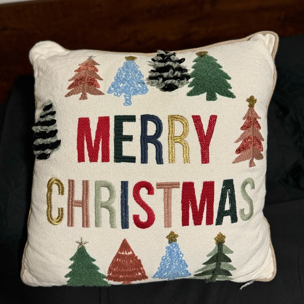 Embroidered Merry Christmas Pillow Embeoidery Throw Decorative Pillow Nordstrom